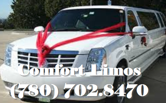 Elegeant Wedding Limo Decorated